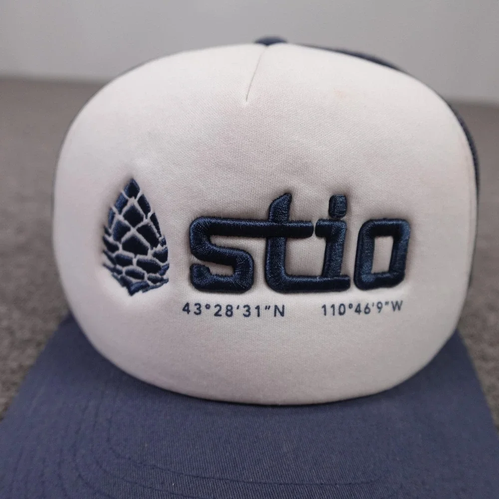 Stio Hat Cap Snap Back Mens One Size Blue Mesh Trucker Outdoor Jackson Hole